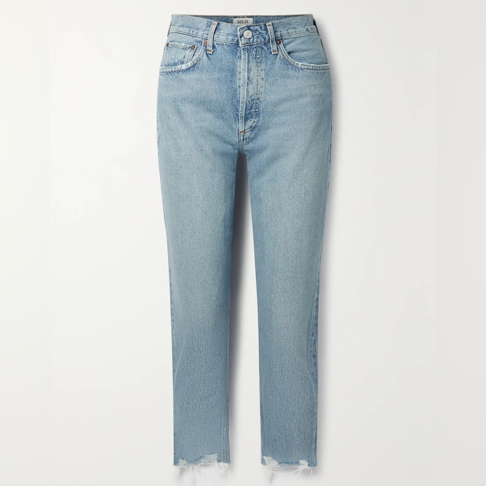 Agolde Light Blue Cropped Ankle Jeans
